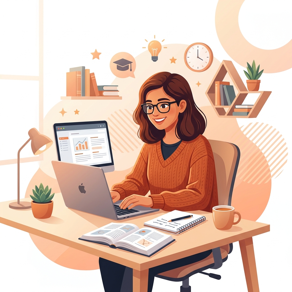 Student studying